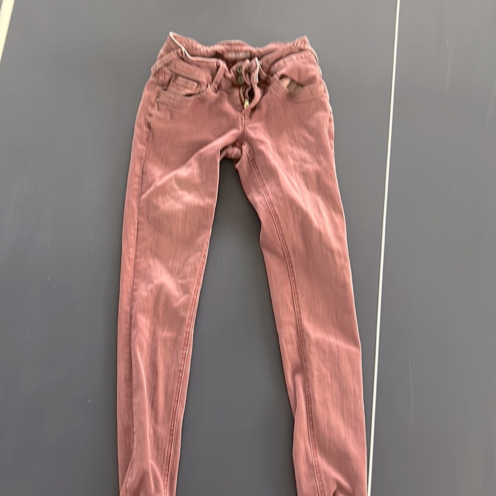 dusty red jeans